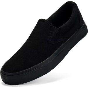 Women's Classic Casual Fashion Slip On Canvas All Black Sneakers Loafers Shoes